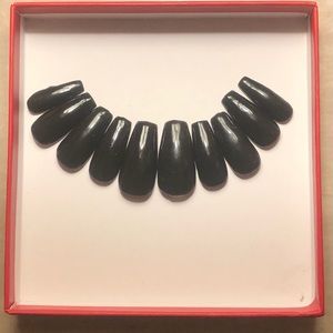 Handmade Black Gel Press Ons